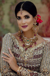 Gold Plated Ruby Set Tehxeeb London